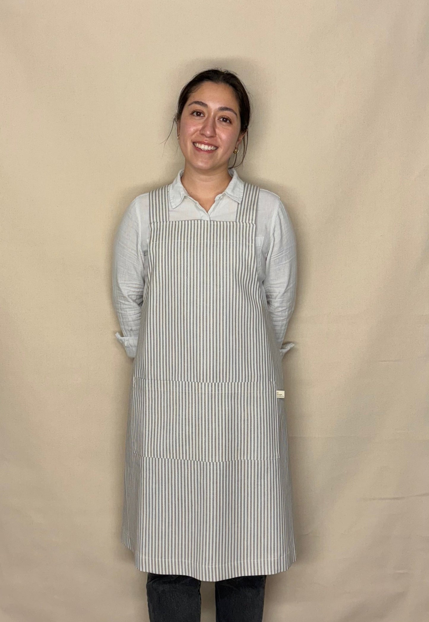 Grey Stripe, Japanese Apron