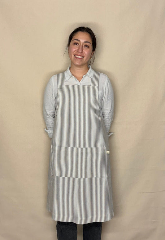 Grey Stripe, Japanese Apron