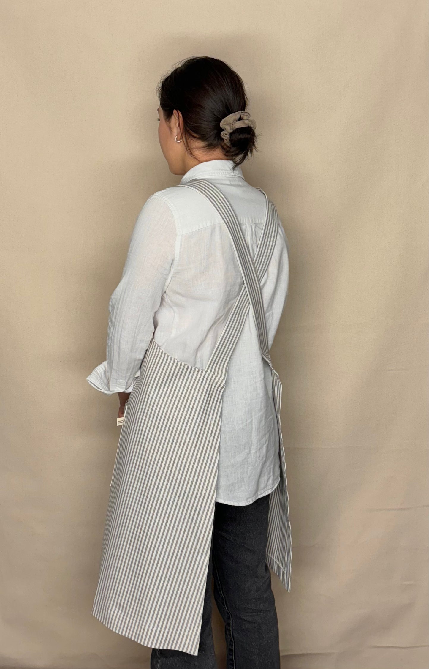 Grey Stripe, Japanese Apron