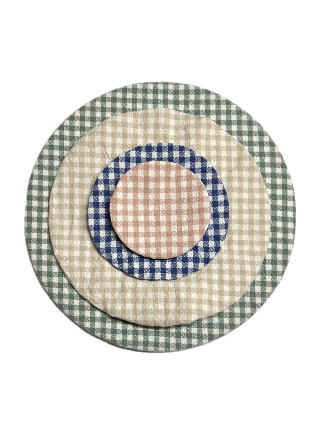 Bowl & Jar Cover Set, Mixed Gingham