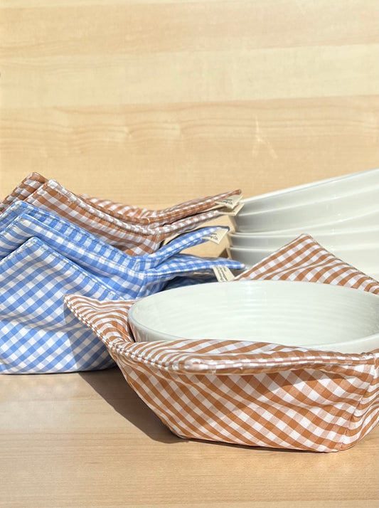 Gingham Microwaveable Bowl Holder