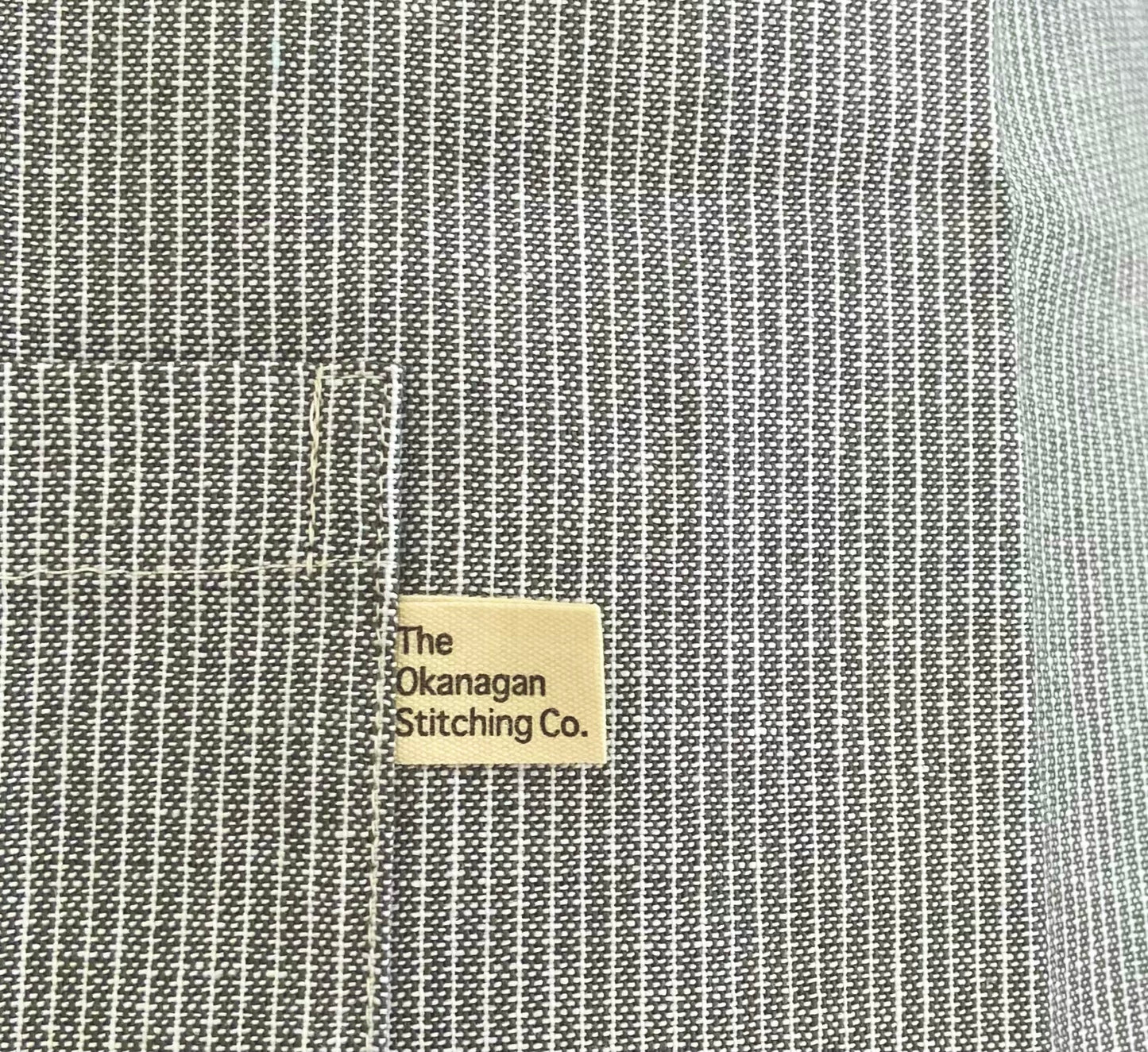 Pinstriped Sage, Japanese Apron