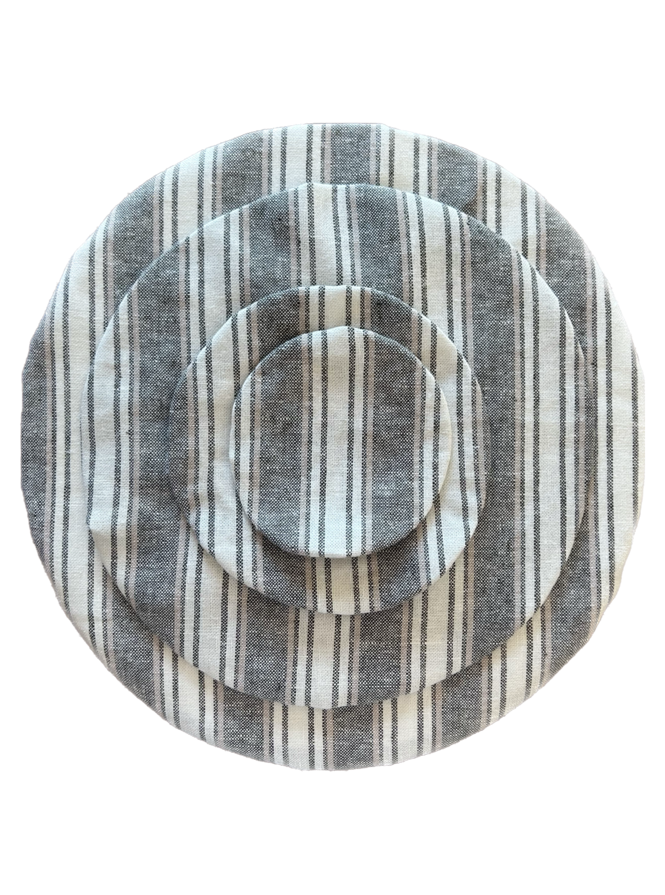 Bowl & Jar Cover Set, Nantucket Sage Stripe