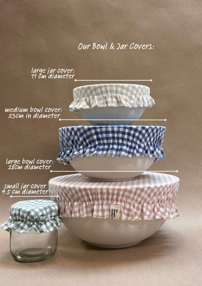 Bowl & Jar Cover Set, Mixed Gingham