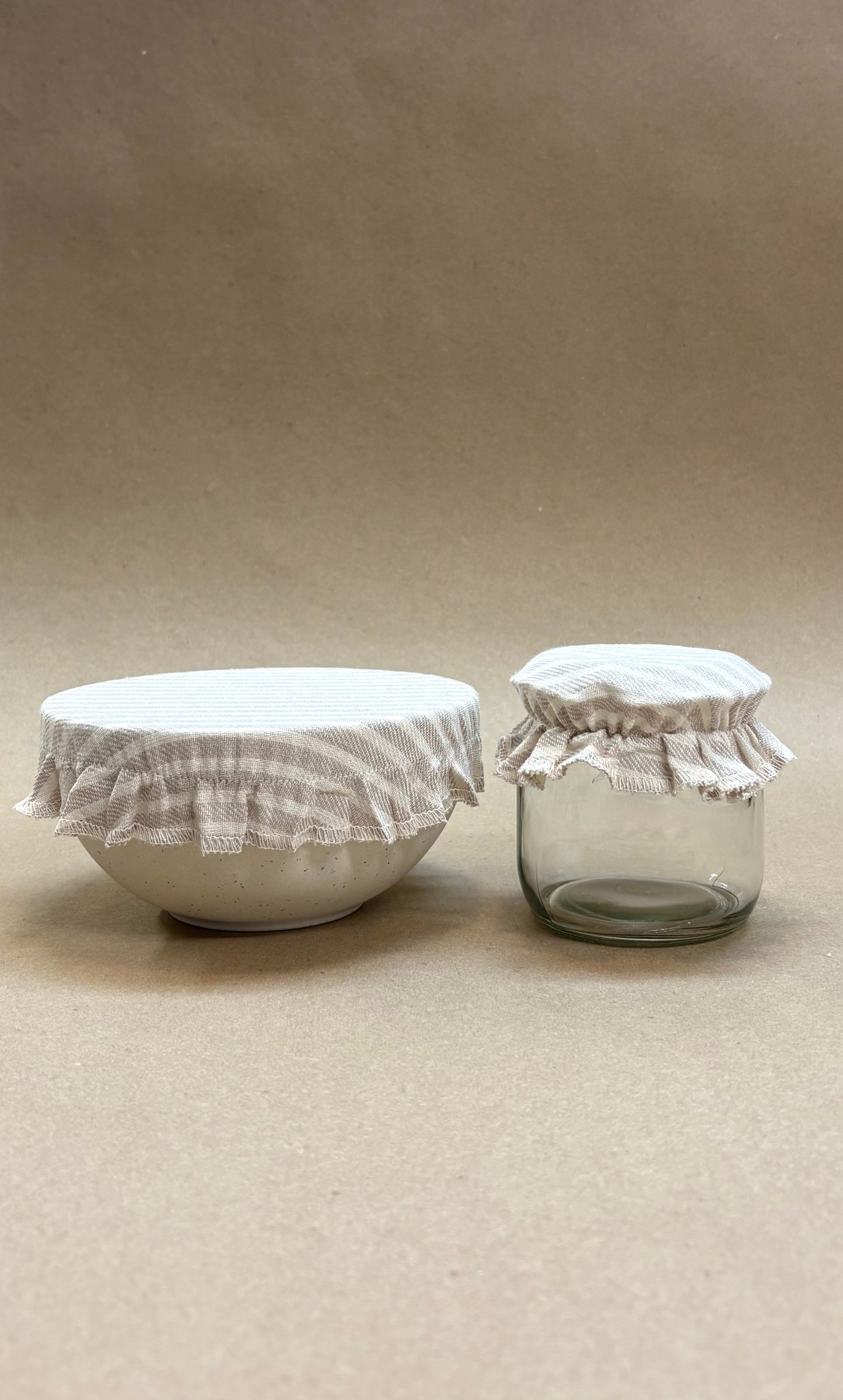 Oatmeal Striped, Jar Covers