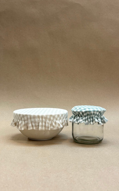 Mixed Gingham, Jar Covers