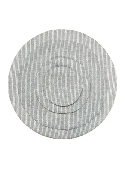 Beeswax Bowl Cover Set, Oatmeal Pinstripe