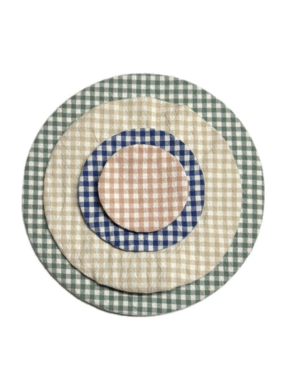 Bowl & Jar Cover Set, Mixed Gingham