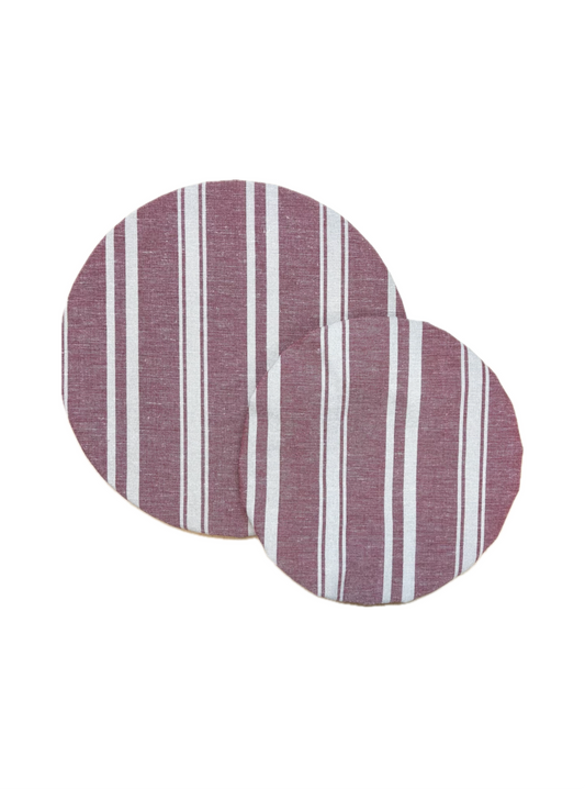 Beeswax Bowl Covers, Red Stripe