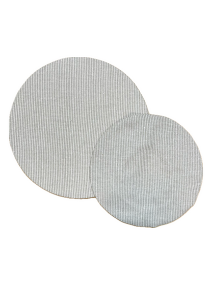 Beeswax Bowl Covers, Oatmeal Pinstripe
