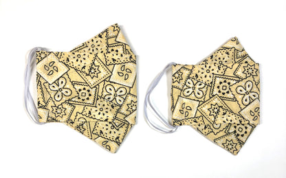 Yellow Bandana, Reusable Face Mask [2-layers]