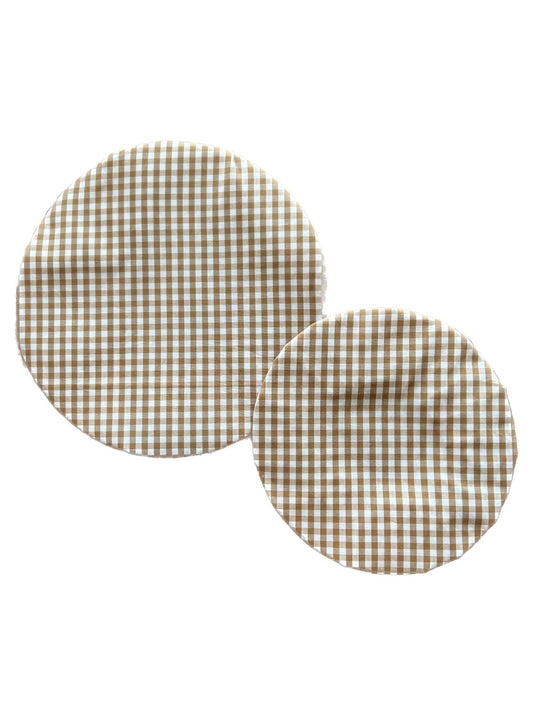 Beeswax Bowl Covers, Brown Gingham