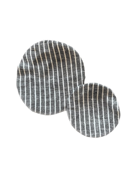 Charcoal Striped, Jar Covers