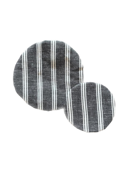 Beeswax Jar Covers, Charcoal Stripe