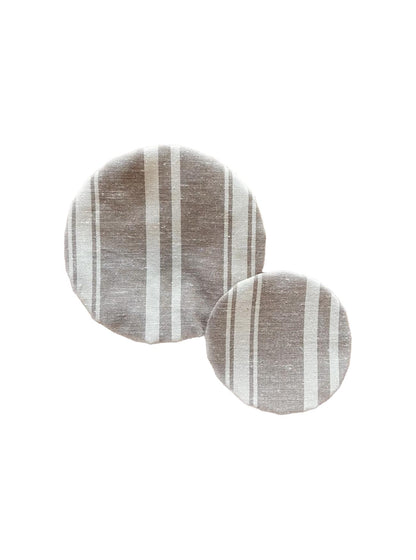 Beeswax Jar Covers, Mocha Stripe
