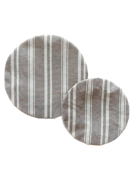 Beeswax Bowl Covers, Mocha Stripe