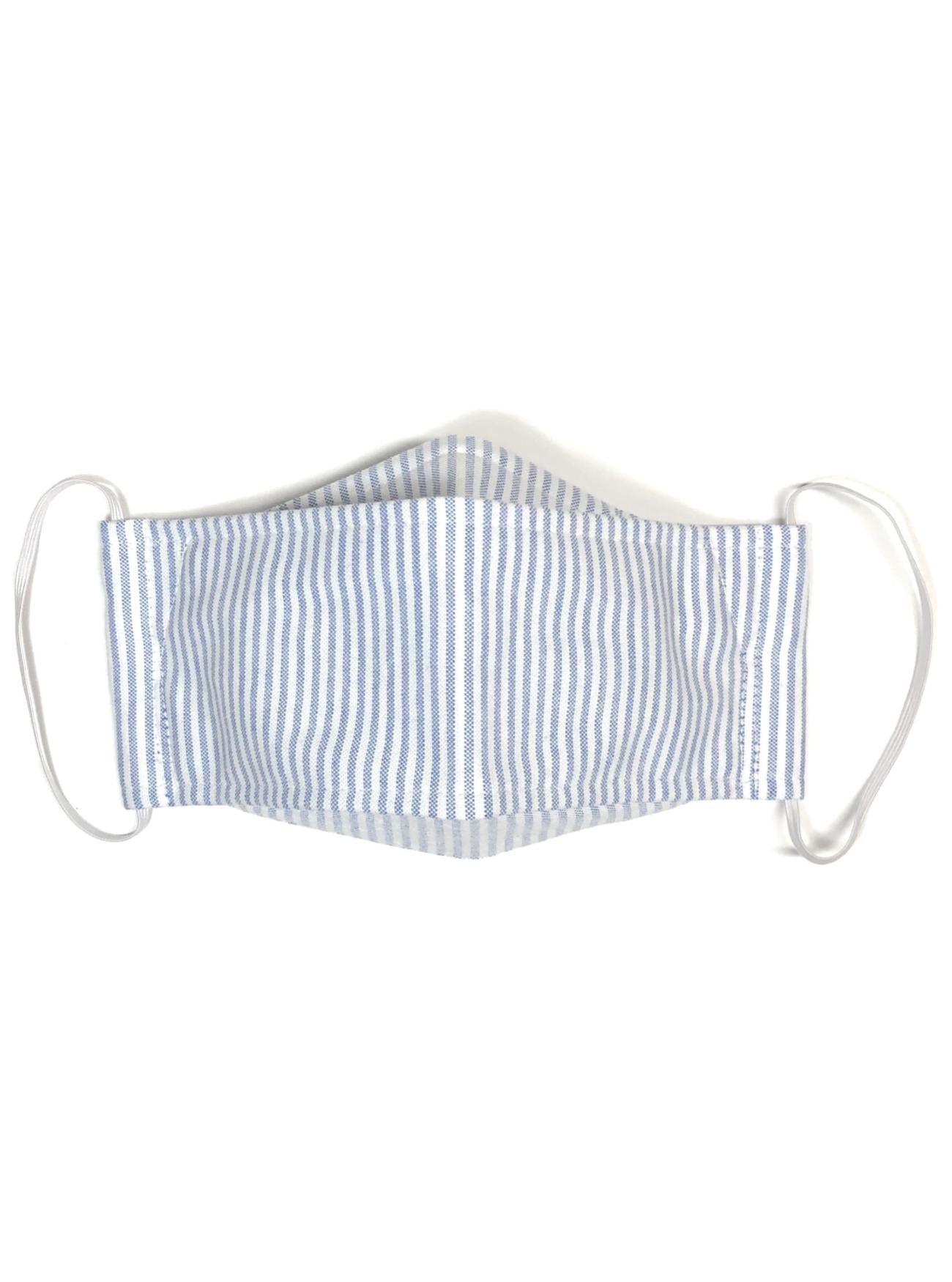 Oxford Pinstripe Blue, Reusable Face Mask [2-layers]
