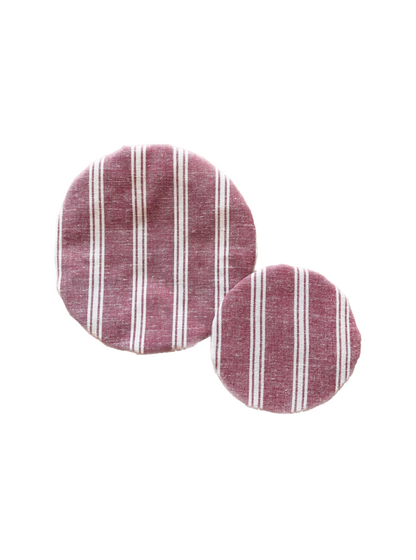 Beeswax Jar Covers, Red Stripe