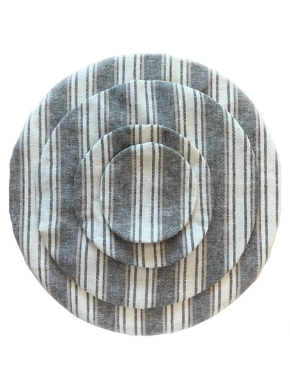 Bowl & Jar Cover Set, Nantucket Sage Stripe