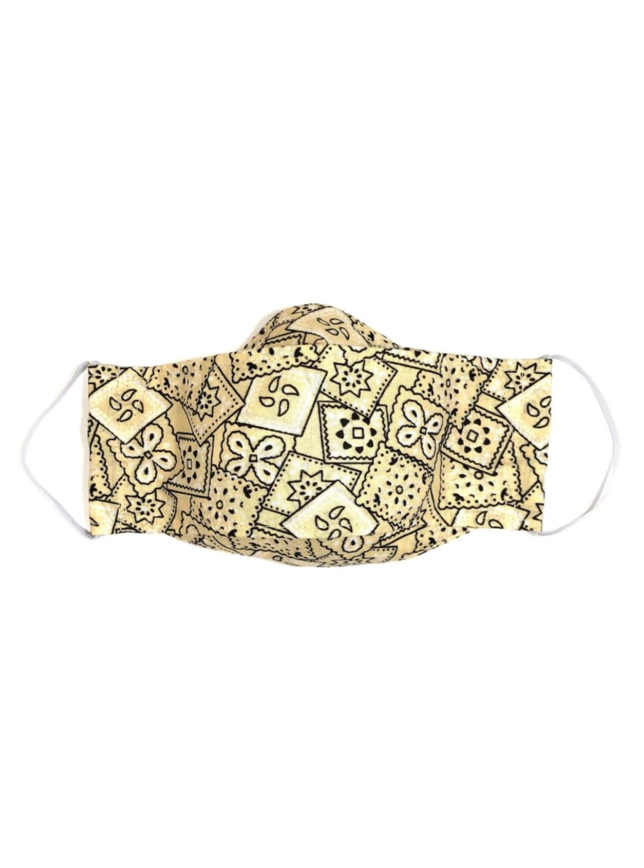 Yellow Bandana, Child's Reusable Face Mask [2-layers]